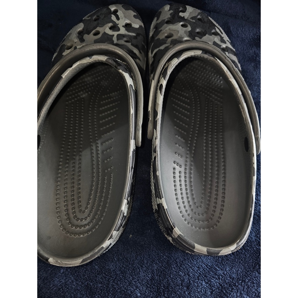 Crocs Classic Clog Mens Size 13 Grey Black Camo Camouflage Slip On Shoes - Picture 2 of 5